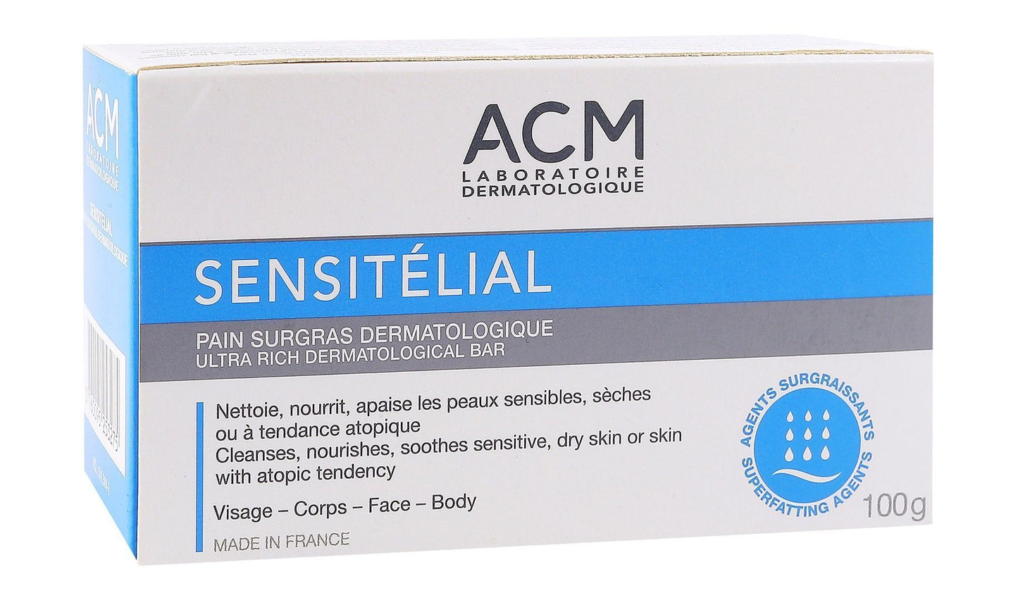 ACM Sensitelial Ultra Rich Dermatological Nourishing & Soothing Bar for Dry & Sensitive Skin, 100g