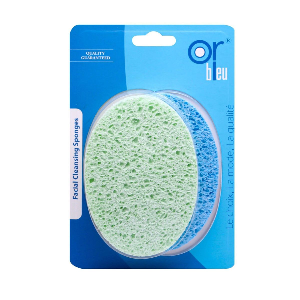 Or Bleu Blue & Green Face Cleansing Sponges, 2 Pieces