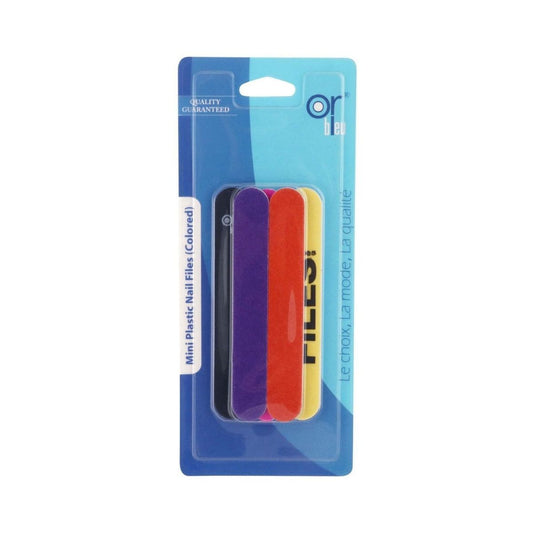 Or Bleu Mini Multicolor Plastic Nail Files, 5 Pieces