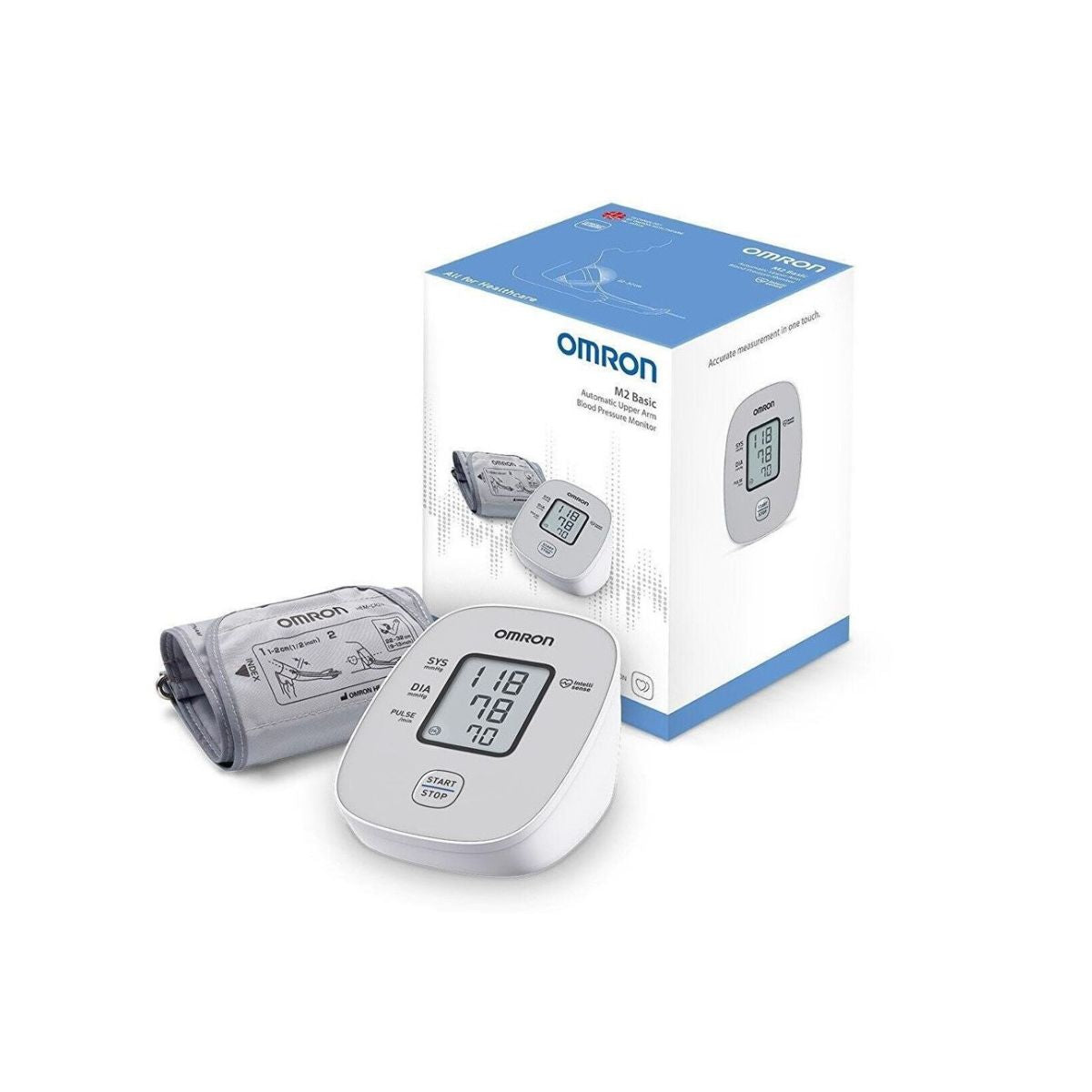 Omron M2 Basic Automatic Upper Arm Blood Pressure Monitor 1 pack